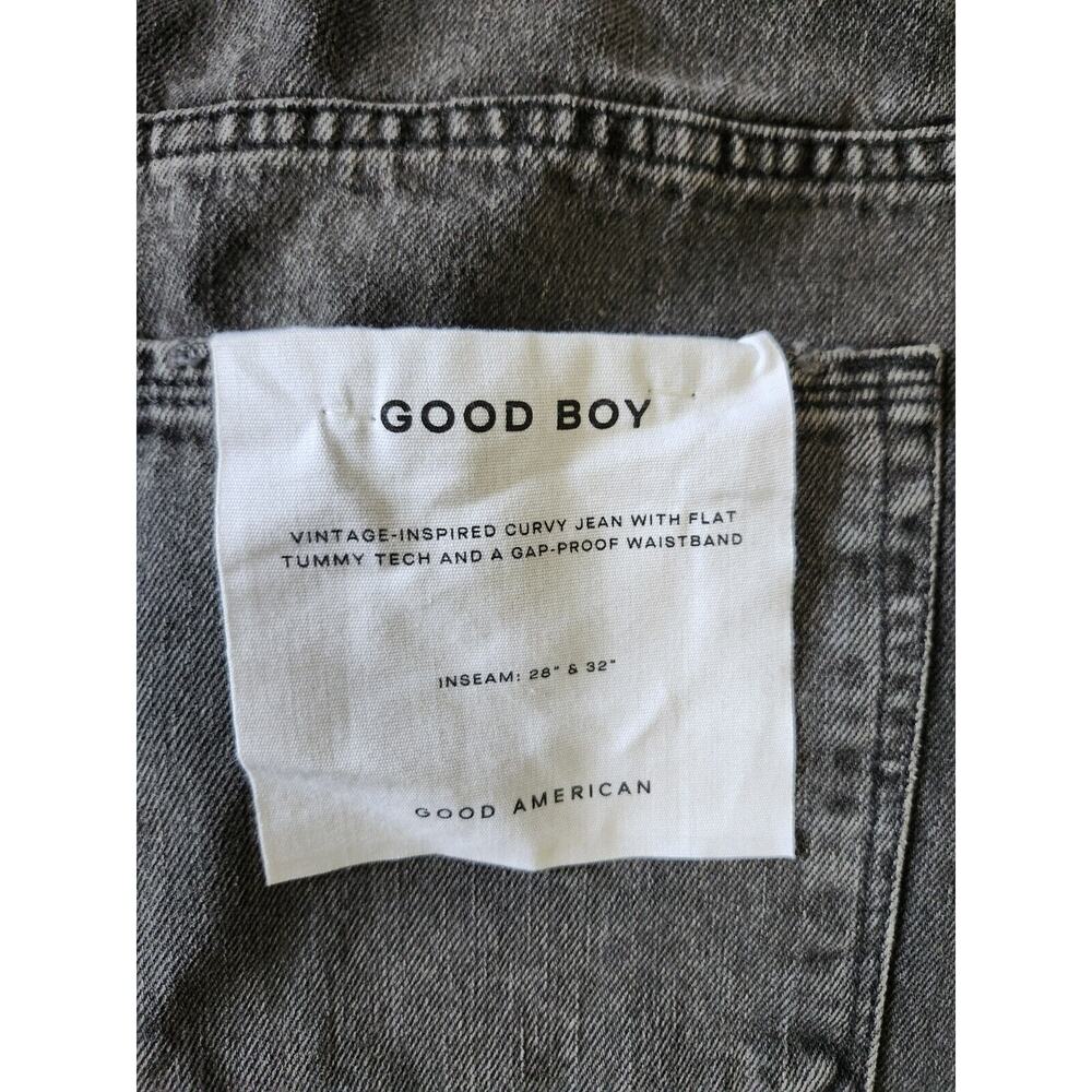 Good American Jeans Size 15 Good Boy Frayed Outseam Straight Leg Gray NWT - Picture 7 of 7